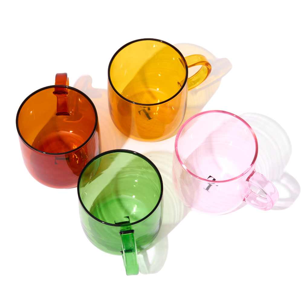 Colorful 12oz Borosilicate Glass Mug