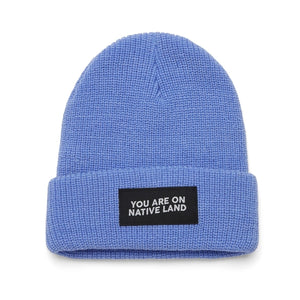 You Are On Native Land Beanie | Slate Blue