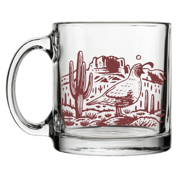 Cactus Quail Glass Mug