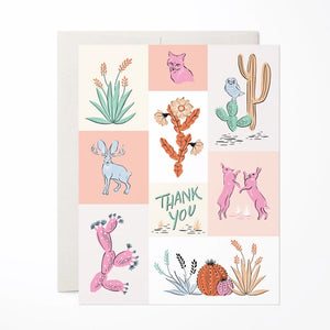 Desert Critter Thank You Greeting Card | Set of 6