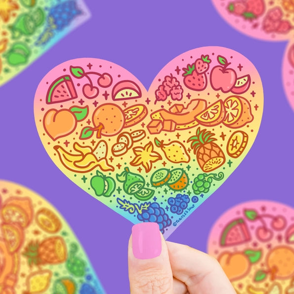 Rainbow Fruit Heart Sticker