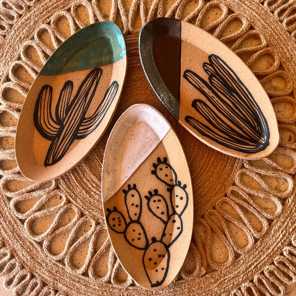 Cacti Oval Trinket Dishes