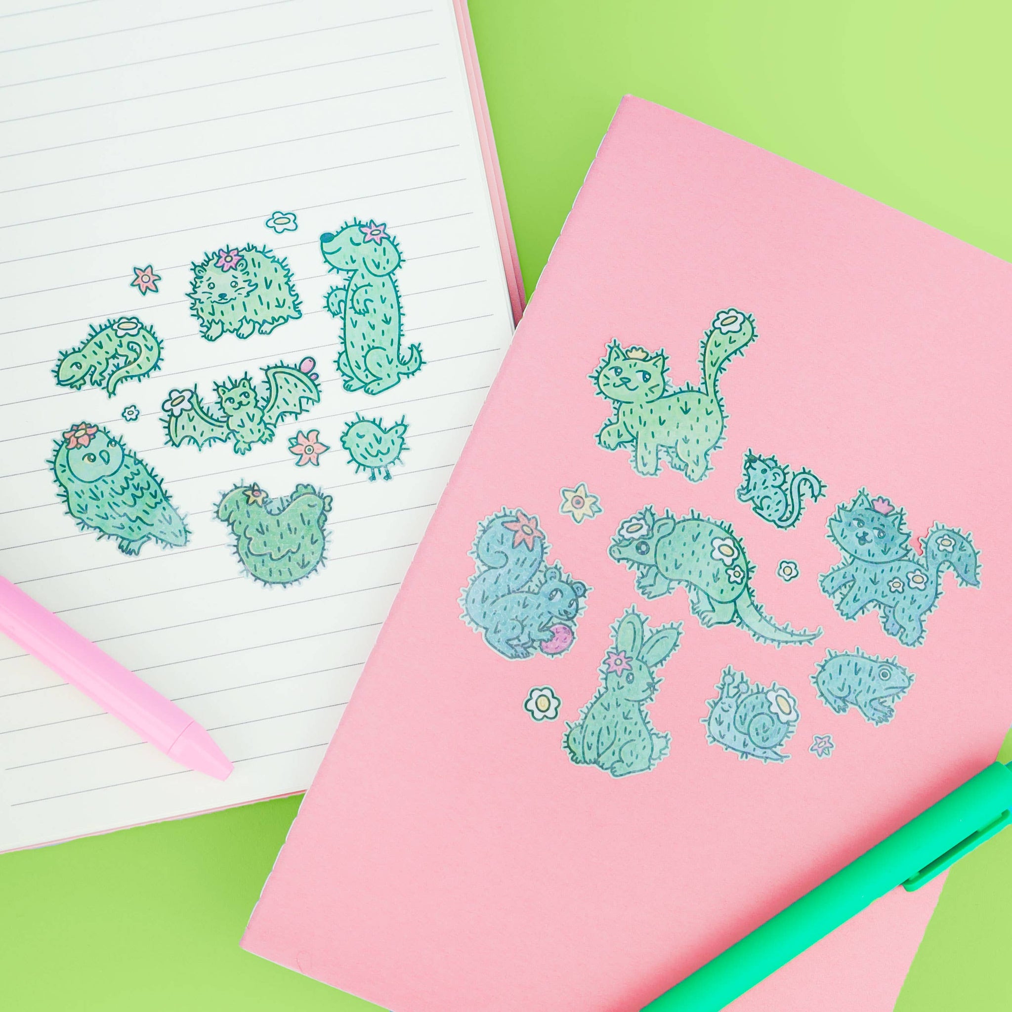 Cactus Critters Vinyl Sticker Sheet